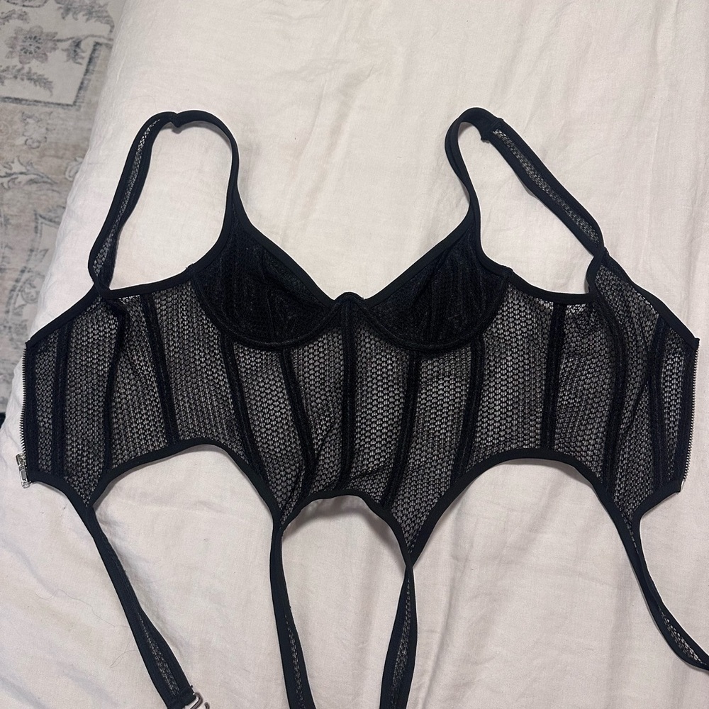 Black Mesh Corset Top